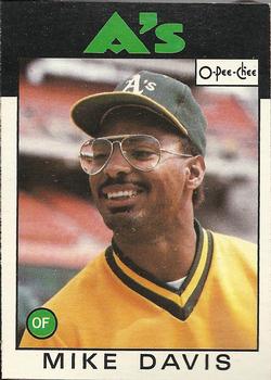 1986 O-Pee-Chee Baseball Cards 165     Mike Davis